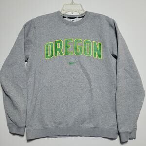 Oregon Ducks Nike Gray "OREGON" Wordmark Crewneck Sweatshirt Size MEDIUM